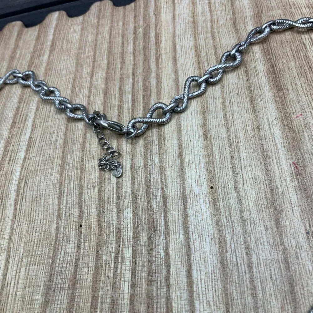 MONET Vintage Silver Tone Chain Multi-strand Statement Necklace